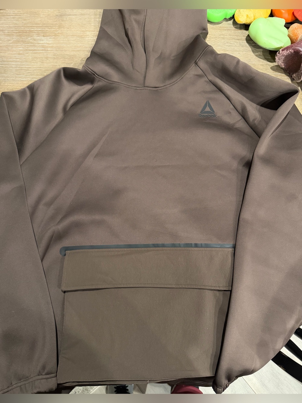 Reebok Brown Hooded Athletic Sweatshirt
